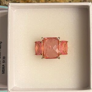 Chic Pink Stone Ring in Gold Setting